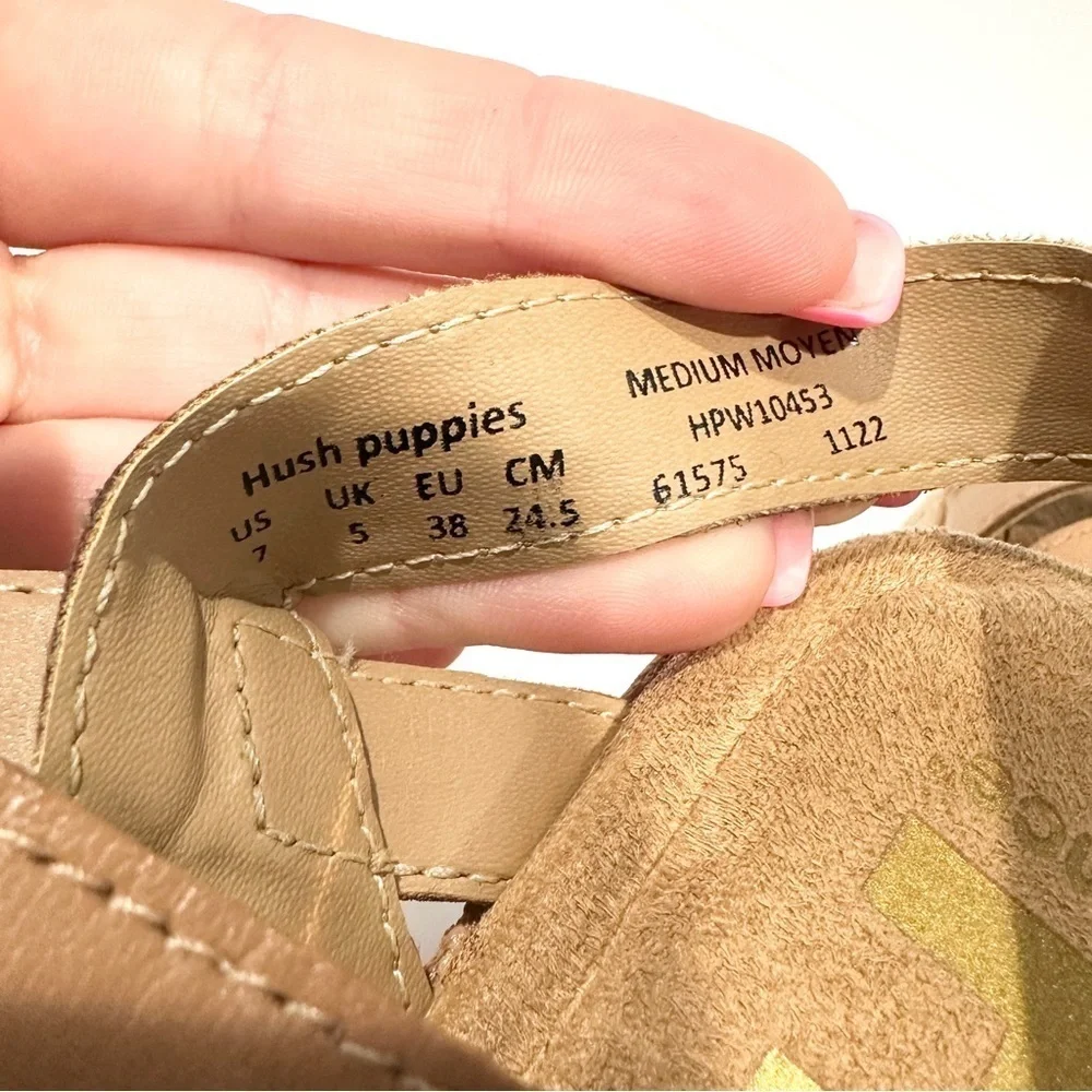 Hush Puppies Tan Cork Poppy Platform Sandals